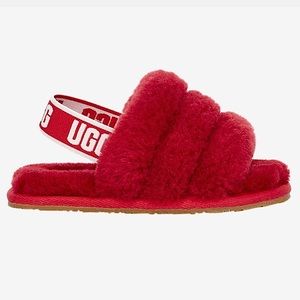 UGG Kids and Toddler Fluff Yeah Slide- Ribbon Red